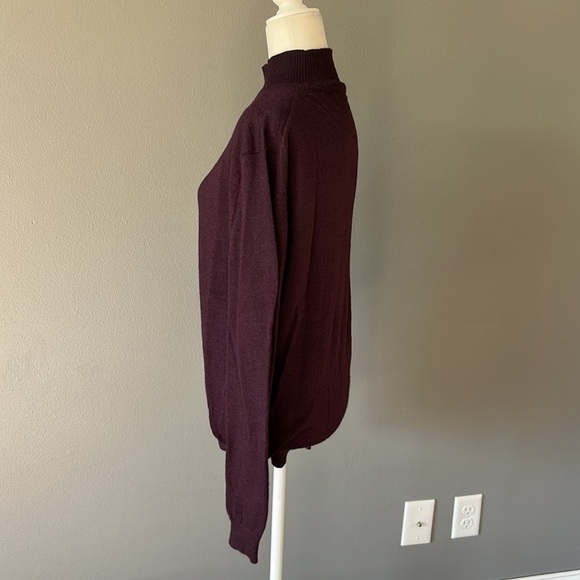 Peruvian Connection Purple Mockneck Sweater Alpaca Silk Blend - Picture 4 of 10